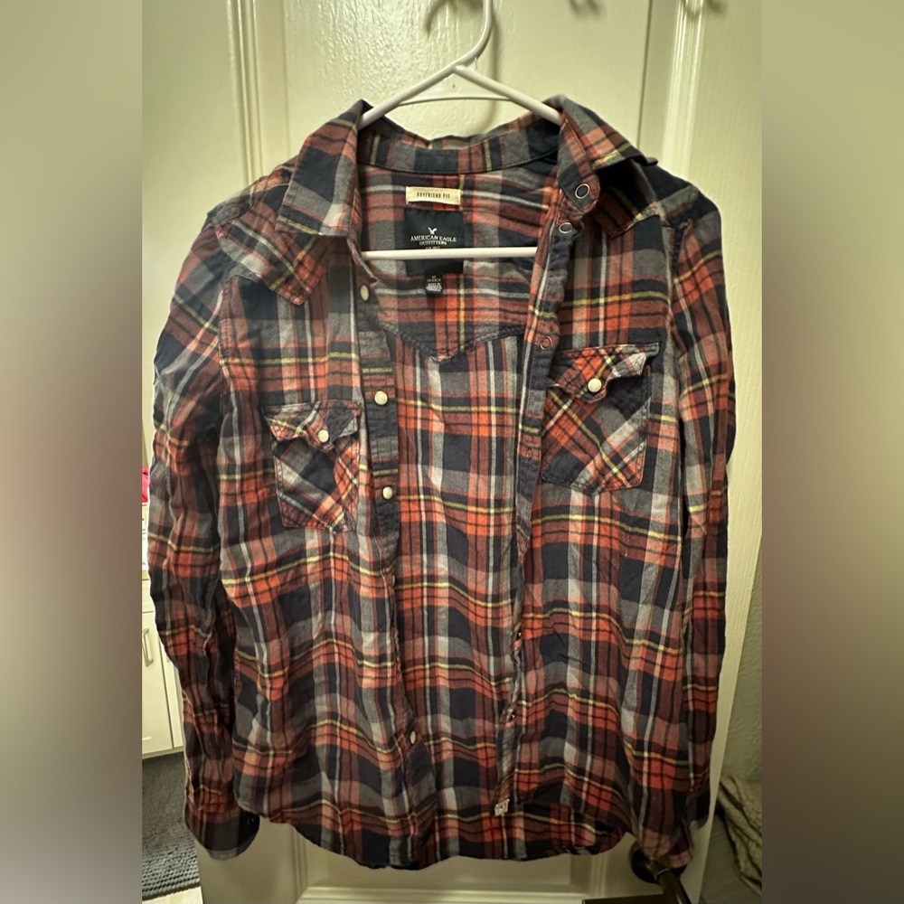 Boyfriend Fit Plaid Top